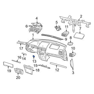 New OEM Center Instrument Panel Molding Fits, 2006-2009 Mercury Milan - Part # 6E5Z54044A91AD