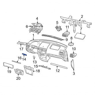 New OEM Left Instrument Panel Molding Fits, 2006-2009 Mercury Milan - Part # 6E5Z5404338AD