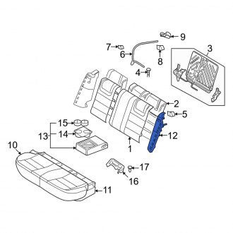 New OEM Rear Left Seat Trim Panel Fits, 2006-2009 Mercury Milan - Part # 8E5Z5466893BC