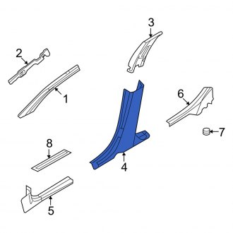New OEM Left Upper Door Pillar Post Trim Set Fits, 2006-2008 Mercury Milan - Part # 6E5Z5424357BAA
