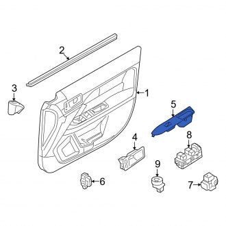 New OEM Front Right Door Window Switch Bezel Fits, 2006-2009 Mercury Milan - Part # 6E5Z5422634AAB