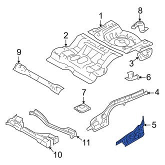 New OEM Right Floor Side Rail Bracket Fits, 2007-2011 Mercury Milan - Part # 9E5Z5410456A