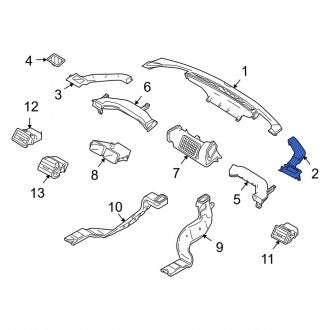 New OEM Front Right Instrument Panel Air Duct Fits, 2010-2011 Mercury Milan - Part # AE5Z19E630D