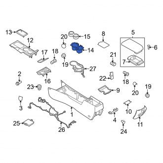 New OEM Front Console Cup Holder Fits, 2010-2011 Mercury Milan - Part # AE5Z5413562BA