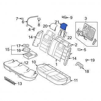 New OEM Rear Inner Headrest Fits, 2010-2011 Mercury Milan - Part # AN7Z54611A08CA