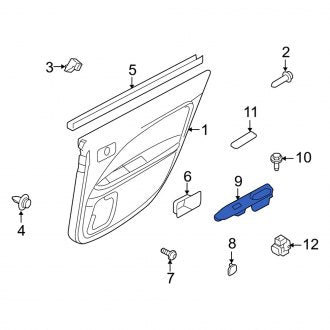 New OEM Rear Right Door Window Switch Bezel Fits, 2010-2011 Mercury Milan - Part # AE5Z54266A24BB