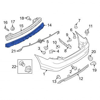 New OEM Rear Bumper Impact Absorber Fits, 2010-2011 Mercury Milan - Part # AN7Z17787A