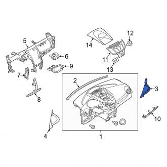New OEM Right Instrument Panel Side Cover Fits, 2014-2019 Ford Fiesta - Part # AE8Z58044C60AC