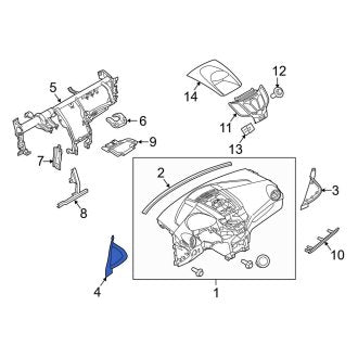 New OEM Left Instrument Panel Side Cover Fits, 2014-2019 Ford Fiesta - Part # AE8Z58044C61AC