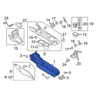 New OEM Center Center Console Fits, 2011-2019 Ford Fiesta - Part # BE8Z54045A36AB