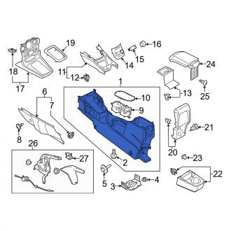 New OEM Center Center Console Fits, 2014-2019 Ford Fiesta - Part # D2BZ58045A36BC