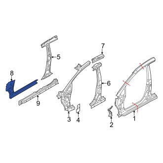 New OEM Left Body A-Pillar Reinforcement Fits, 2011-2019 Ford Fiesta - Part # AE8Z5402039A