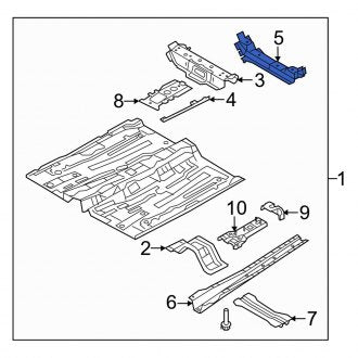 New OEM Rear Left Floor Pan Crossmember Fits, 2011-2019 Ford Fiesta - Part # AE8Z5410776B