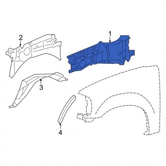 New OEM Front Left Fender Rail Fits, 2006-2008 Lincoln Mark Lt - Part # 4L3Z16C275AA