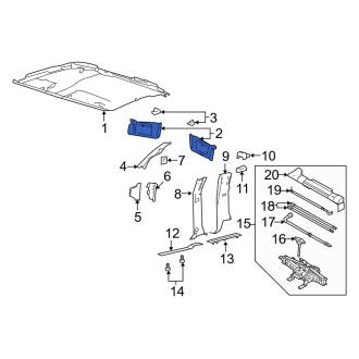 New OEM Right Sun Visor Fits, 2006-2008 Lincoln Mark Lt - Part # 4L3Z1504104CAB