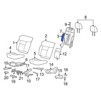 New OEM Front Right Seat Back Frame Fits, 2006-2008 Lincoln Mark Lt - Part # 6L3Z1661018A