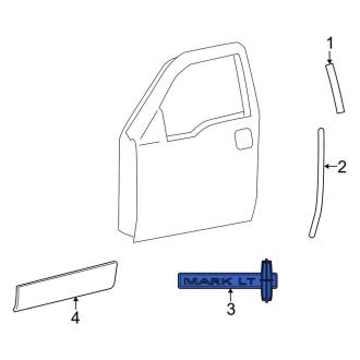 New OEM Front Left Door Emblem Fits, 2007-2008 Lincoln Mark Lt - Part # 7L3Z16720B