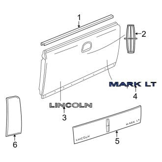 New OEM Rear Tailgate Emblem Fits, 2006-2008 Lincoln Mark Lt - Part # 5L3Z9942528AA