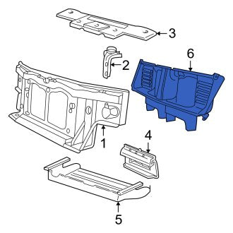New OEM Front Radiator Support Air Deflector Fits, 2002-2005 Mercury Mountaineer - Part # 1L2Z8327BA