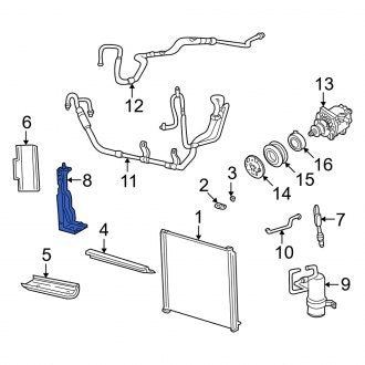 New OEM Left Radiator Support Side Panel Fits, 2002-2005 Mercury Mountaineer - Part # 1L2Z16153AA