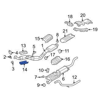 New OEM Front Right Lower Catalytic Converter Heat Shield Fits, 2006-2010 Mercury Mountaineer - Part # 6L2Z5E258A