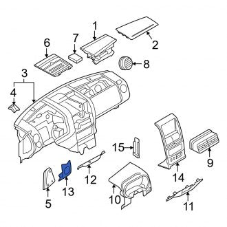 New OEM Center Instrument Panel Bezel Fits, 2008-2010 Mercury Mountaineer - Part # 8L2Z7804302JH