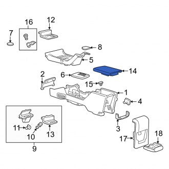 New OEM Center Console Armrest Fits, 2002-2005 Mercury Mountaineer - Part # 3L2Z7806024AAC