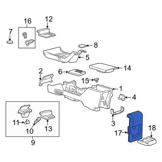 New OEM Center Rear Console Panel Fits, 2002-2005 Mercury Mountaineer - Part # 1L2Z78045E24BAA