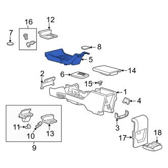 New OEM Center Console Panel Fits, 2002-2005 Mercury Mountaineer - Part # 2L2Z78045A76AAA