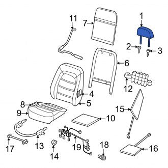 New OEM Front Headrest Fits, 2002-2005 Mercury Mountaineer - Part # 3L2Z78611A08CAH