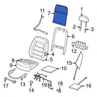 New OEM Front Seat Back Panel Fits, 2002-2005 Mercury Mountaineer - Part # 1L2Z14B721AA