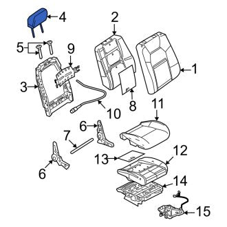 New OEM Front Right Headrest Fits, 2009-2010 Mercury Mountaineer - Part # 9L2Z78611A08BC