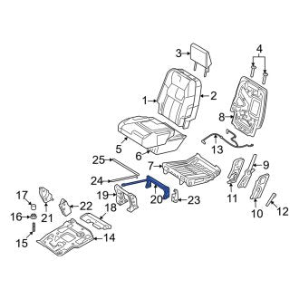 New OEM Center Left Outer Folding Seat Latch Fits, 2006-2010 Mercury Mountaineer - Part # 6L2Z7861383BA
