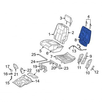 New OEM Center Left Seat Back Frame Fits, 2006-2010 Mercury Mountaineer - Part # 6L2Z78613A39DA