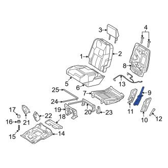New OEM Rear Right Folding Seat Latch Fits, 2006-2010 Mercury Mountaineer - Part # 6L2Z7861382FA