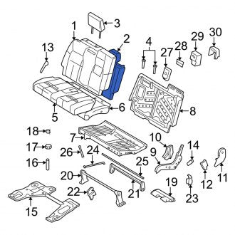 New OEM Center Right Seat Back Cushion Fits, 2006-2010 Mercury Mountaineer - Part # 6L2Z7866800AA