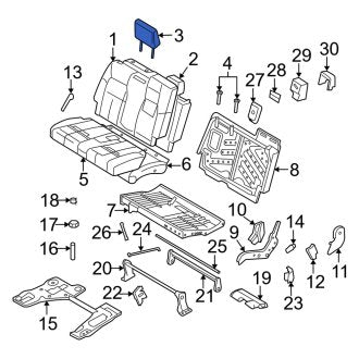 New OEM Center Right Headrest Fits, 2006-2008 Mercury Mountaineer - Part # 6L2Z78611A08FAB