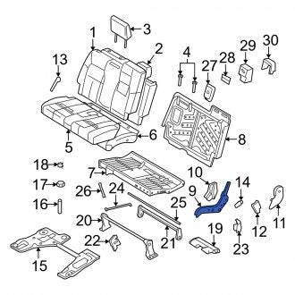 New OEM Center Right Outer Folding Seat Latch Fits, 2006-2010 Mercury Mountaineer - Part # 6L2Z7861382BA