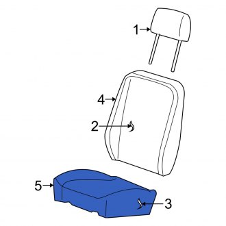 New OEM Center Left Seat Cushion Foam Fits, 2004-2005 Mercury Mountaineer - Part # 4L2Z7863841AA