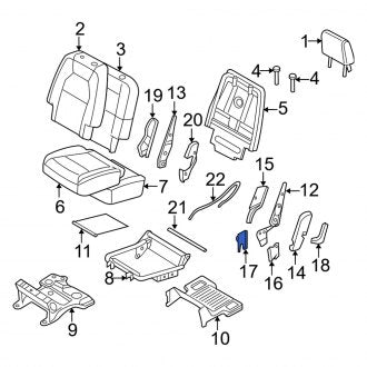 New OEM Center Left Seat Back Recliner Adjustment Mechanism Cover Fits, 2006-2010 Mercury Mountaineer - Part # 5C5Z7861349AAA