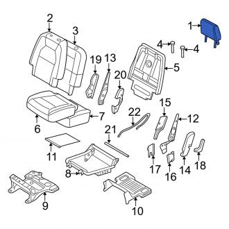 New OEM Center Left Headrest Fits, 2009-2010 Mercury Mountaineer - Part # 9L2Z78611A08BG