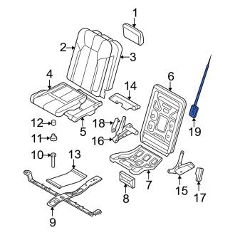 New OEM Rear Folding Seat Latch Release Handle Fits, 2006-2010 Mercury Mountaineer - Part # 6L2Z7862418CAB