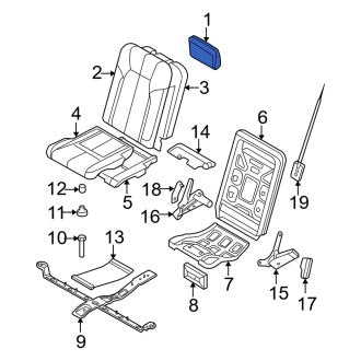 New OEM Rear Headrest Fits, 2006-2010 Mercury Mountaineer - Part # 6L2Z78611A08JAC