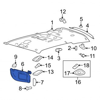 New OEM Right Sun Visor Fits, 2007-2010 Mercury Mountaineer - Part # 7L2Z7804104AA