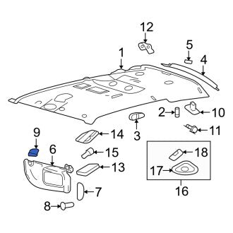 New OEM Right Sun Visor Holder Fits, 2009-2010 Mercury Mountaineer - Part # 8L2Z78041A20AB