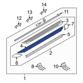 New OEM Right Running Board Reinforcement Fits, 2006-2010 Mercury Mountaineer - Part # 6L2Z16N454DAA
