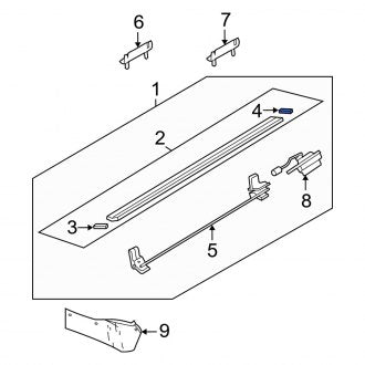New OEM Rear Left Running Board End Cap Fits, 2006-2010 Mercury Mountaineer - Part # 9L9Z16A454AA