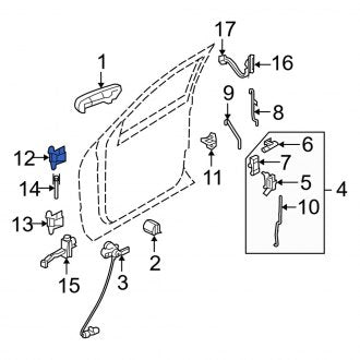 New OEM Front Right Upper Door Hinge Fits, 2006-2010 Mercury Mountaineer - Part # 6L2Z7822800B
