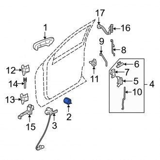 New OEM Front Left Inner Interior Door Handle Fits, 2006-2010 Mercury Mountaineer - Part # 6L2Z78224A53BD