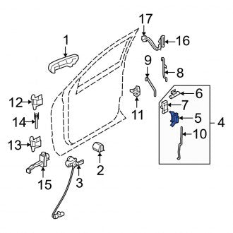 New OEM Front Right Door Latch Assembly Fits, 2006-2010 Mercury Mountaineer - Part # AL2Z78218A64AB